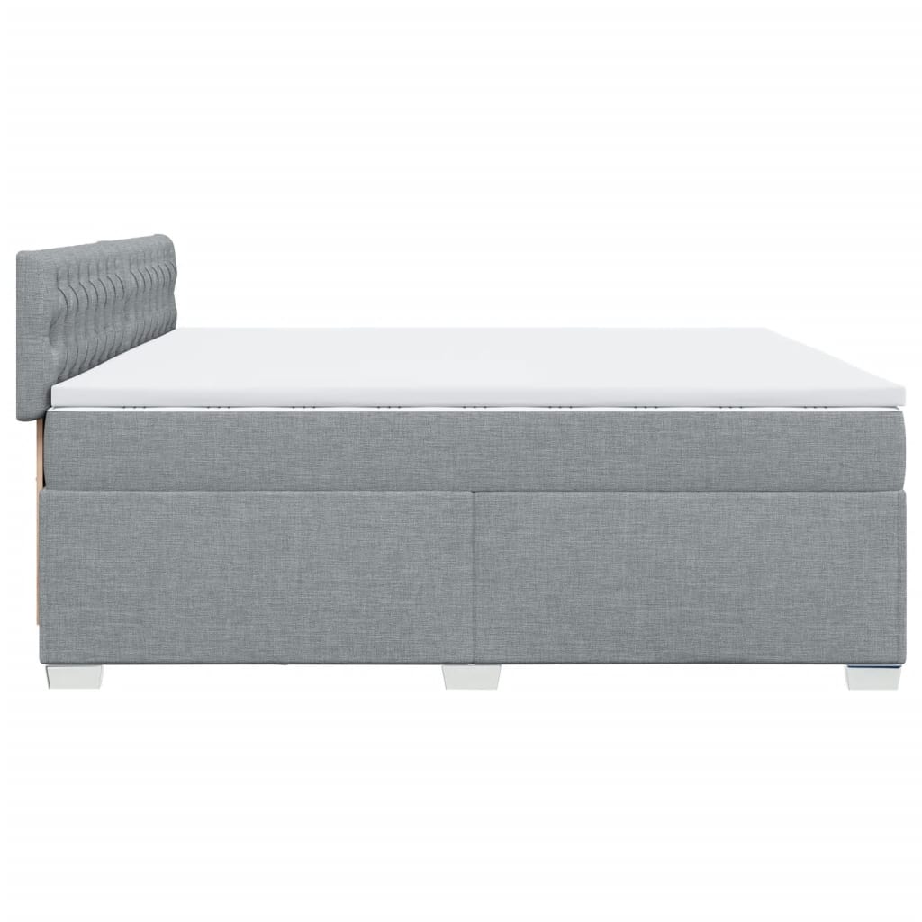 Giroletto a Molle con Materasso Grigio Chiaro 200x200cm Tessuto | homemem39