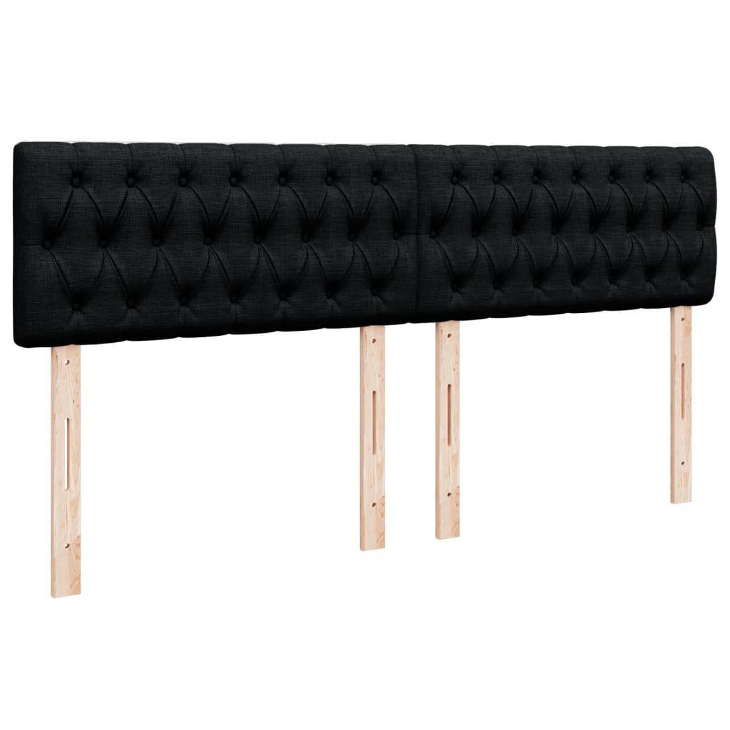 Giroletto a Molle con Materasso Nero 200x200 cm in Tessuto
