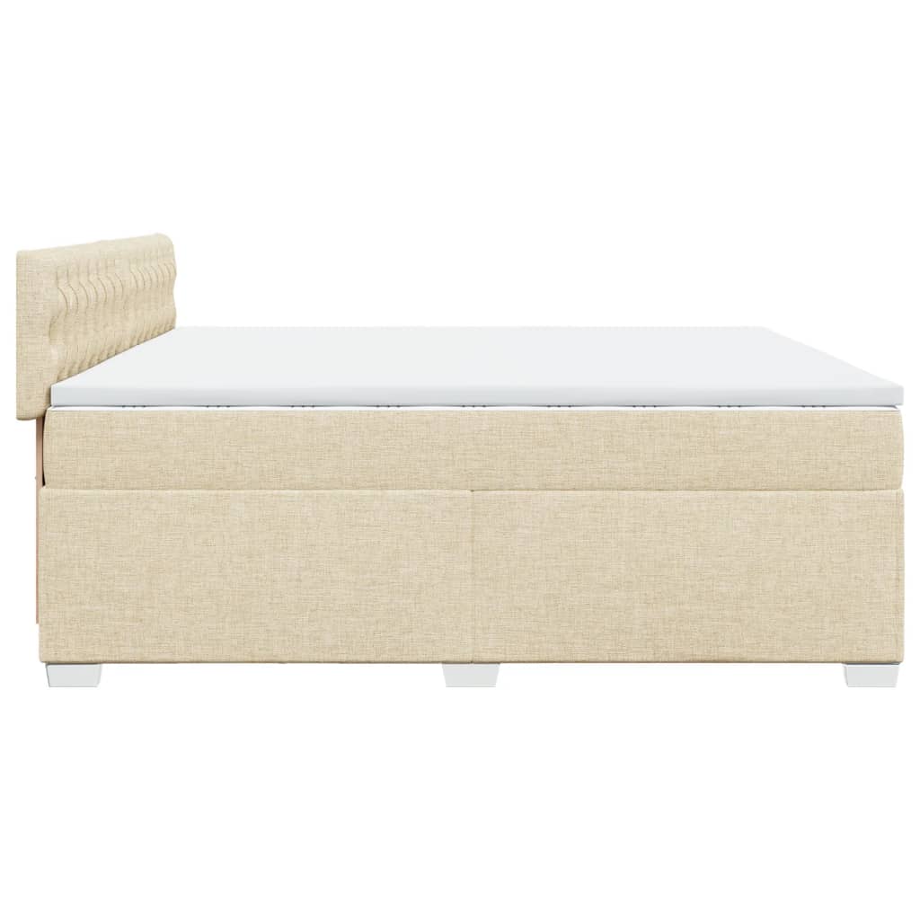 Giroletto a Molle con Materasso Crema 200x200 cm in Tessuto | homemem39