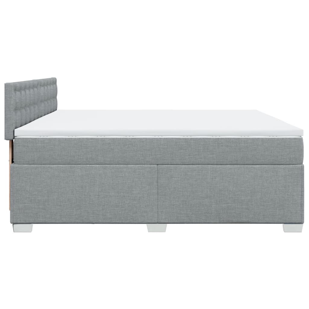 Giroletto a Molle con Materasso Grigio Chiaro 200x200cm Tessuto | homemem39