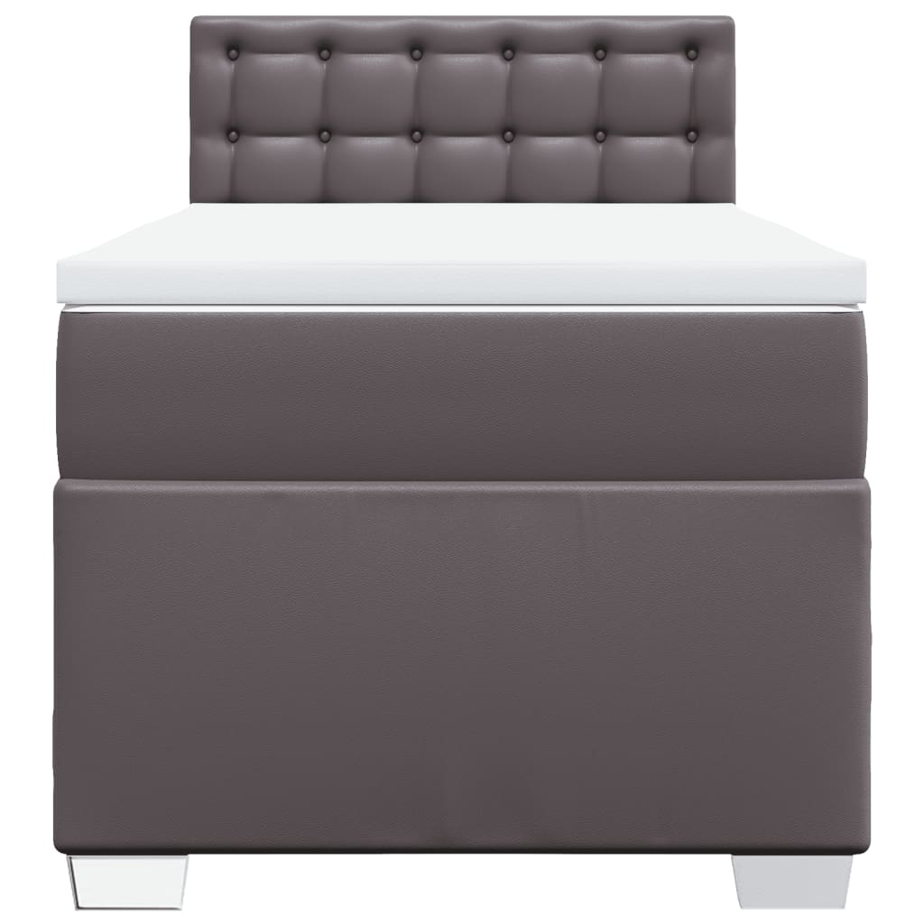 Giroletto a Molle con Materasso Grgio 90x200 cm in Similpelle