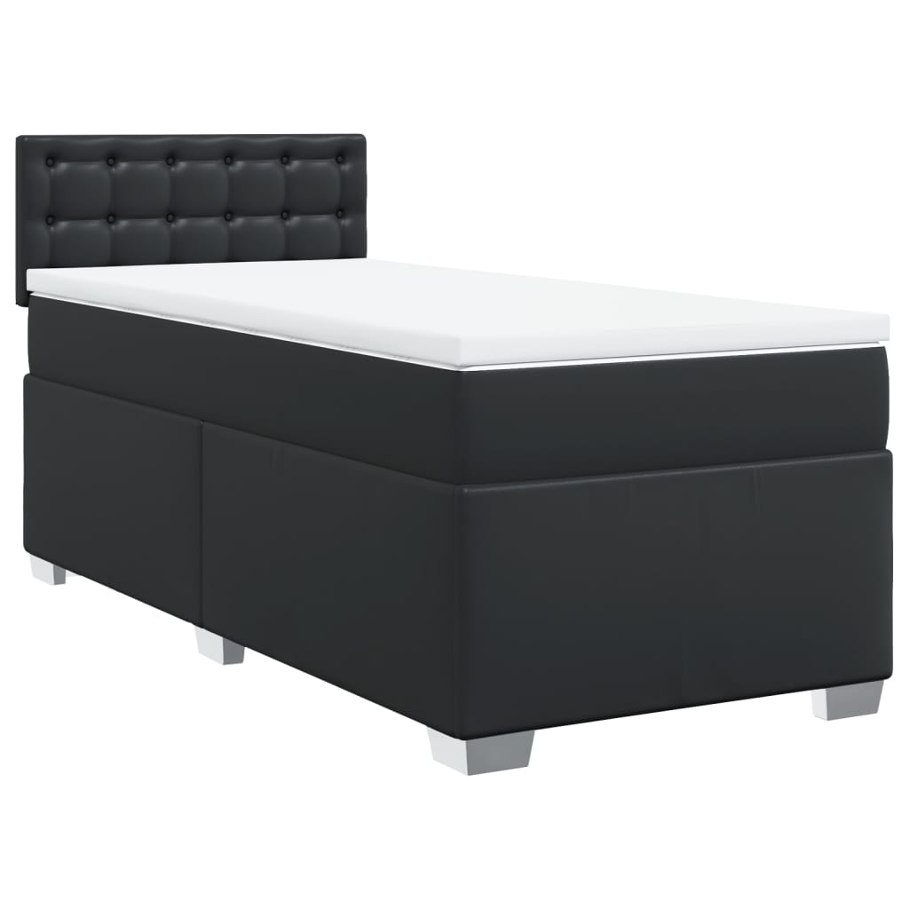 Giroletto a Molle con Materasso Nero 100x200 cm in Similpelle