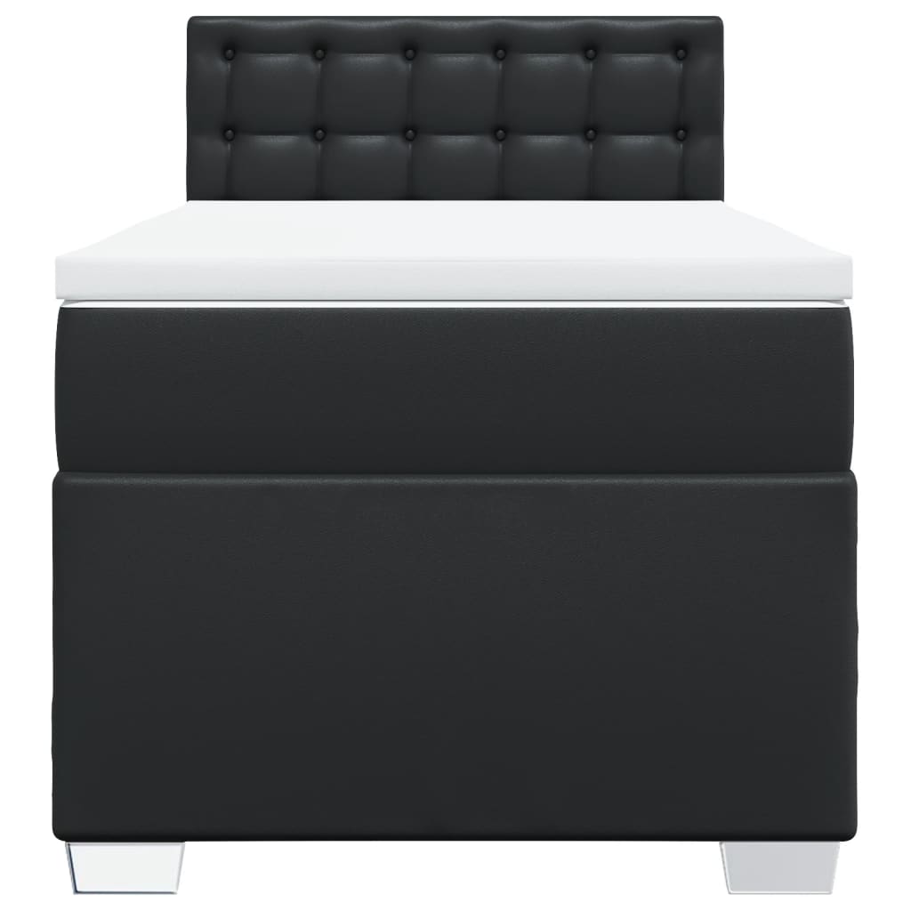 Giroletto a Molle con Materasso Nero 100x200 cm in Similpelle