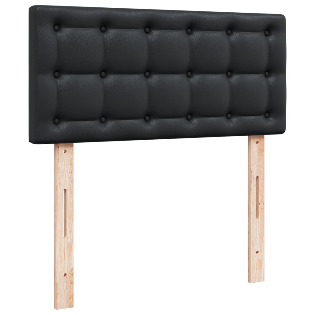 Giroletto a Molle con Materasso Nero 100x200 cm in Similpelle