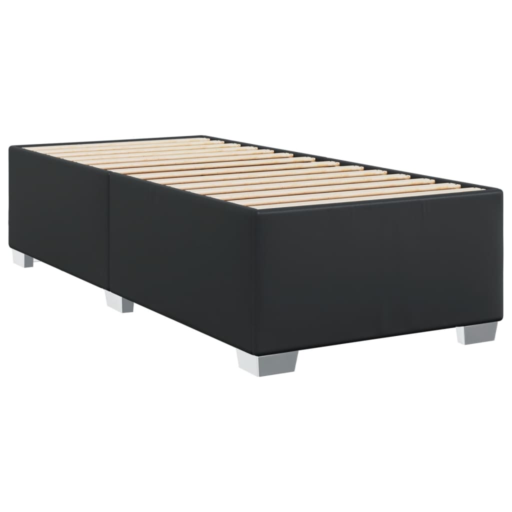 Giroletto a Molle con Materasso Nero 100x200 cm in Similpelle