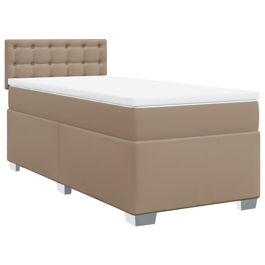 Giroletto a Molle con Materasso Cappuccino 100x200cm Similpelle