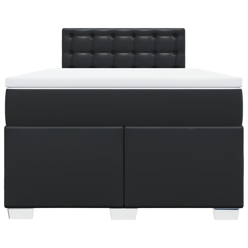 Giroletto a Molle con Materasso Nero 120x200 cm in Similpelle