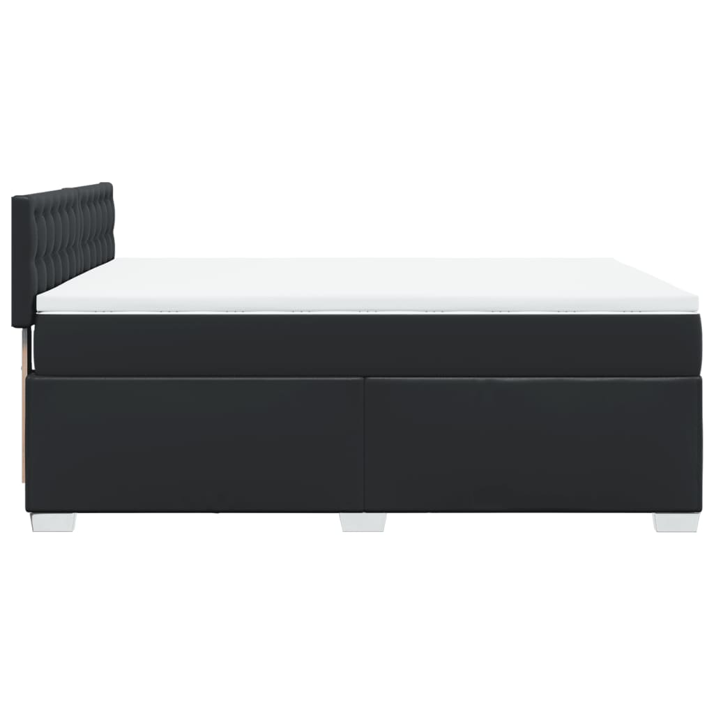Giroletto a Molle con Materasso Nero 140x190 cm in Similpelle | homemem39
