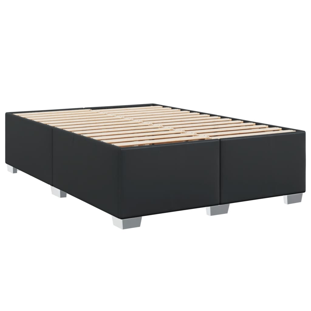 Giroletto a Molle con Materasso Nero 140x200 cm in Similpelle