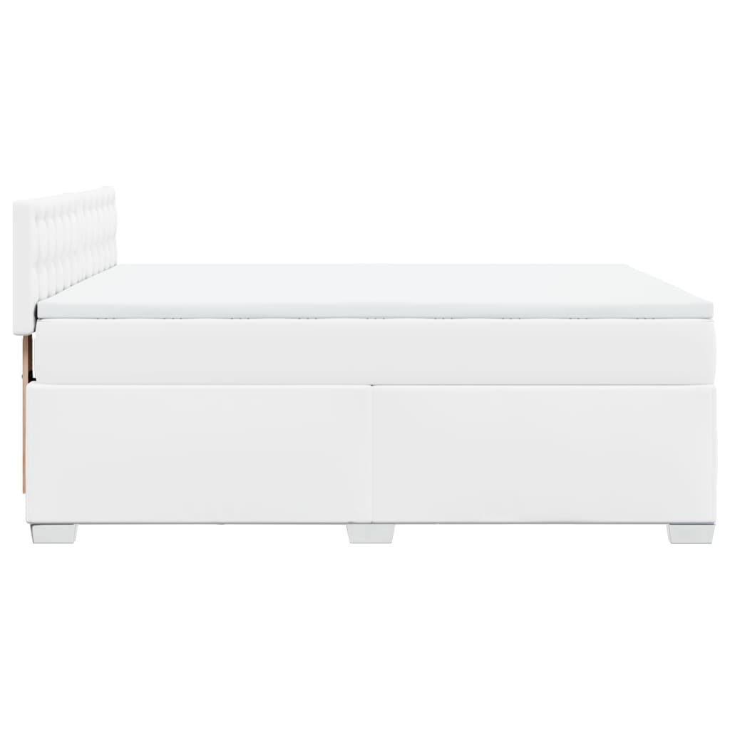 Giroletto a Molle con Materasso Bianco 140x200 cm in Similpelle | homemem39