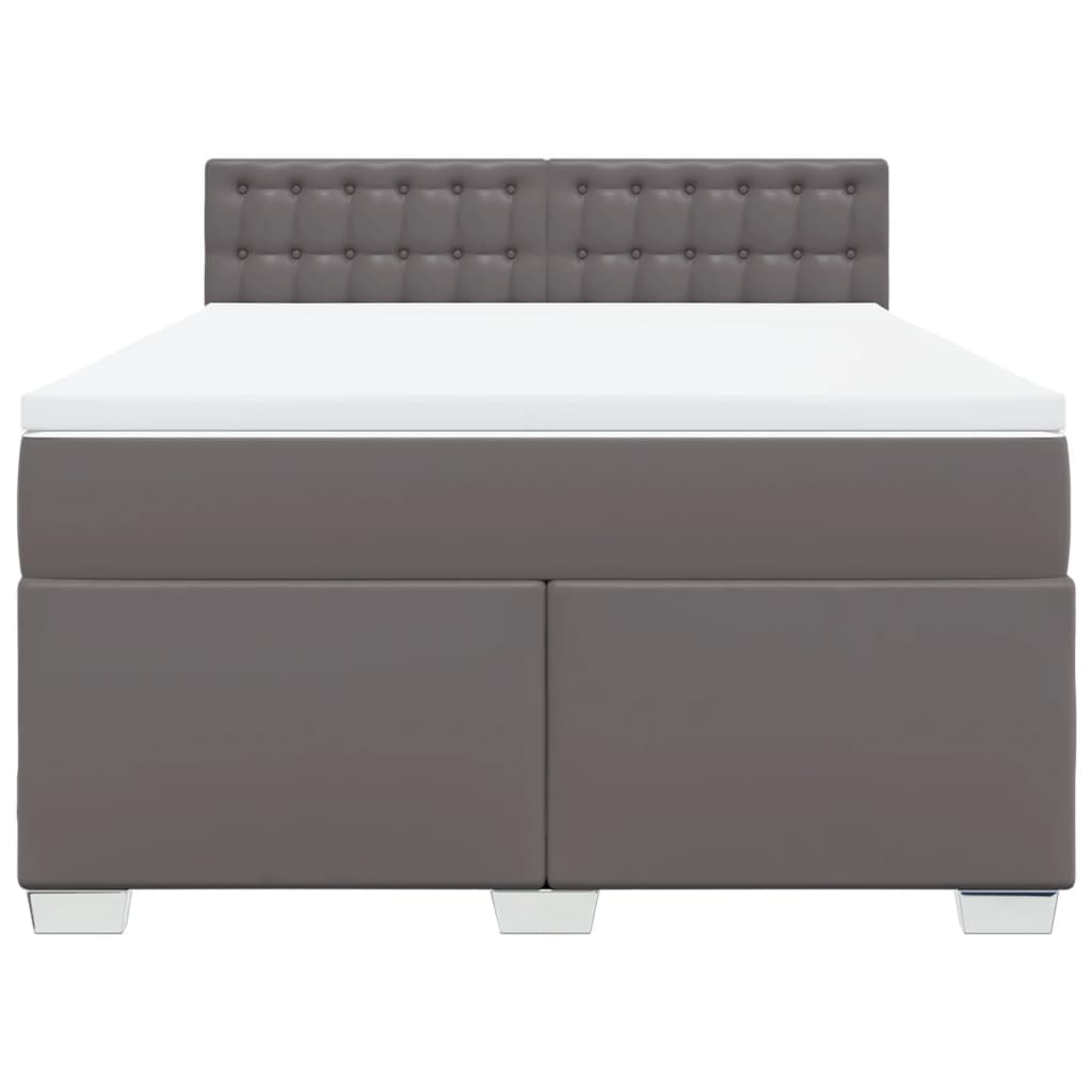 Giroletto a Molle con Materasso Grigio 140x200 cm in Similpelle