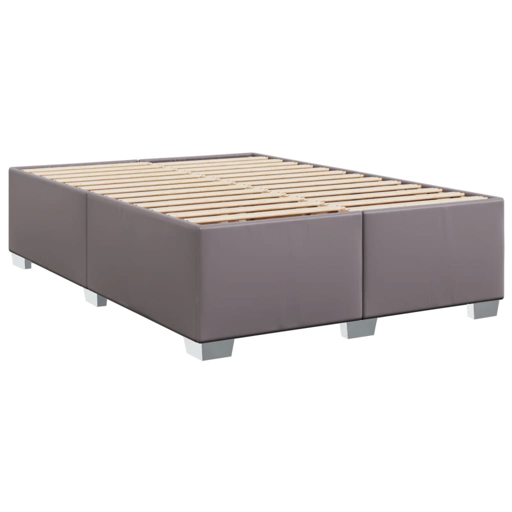 Giroletto a Molle con Materasso Grigio 140x200 cm in Similpelle