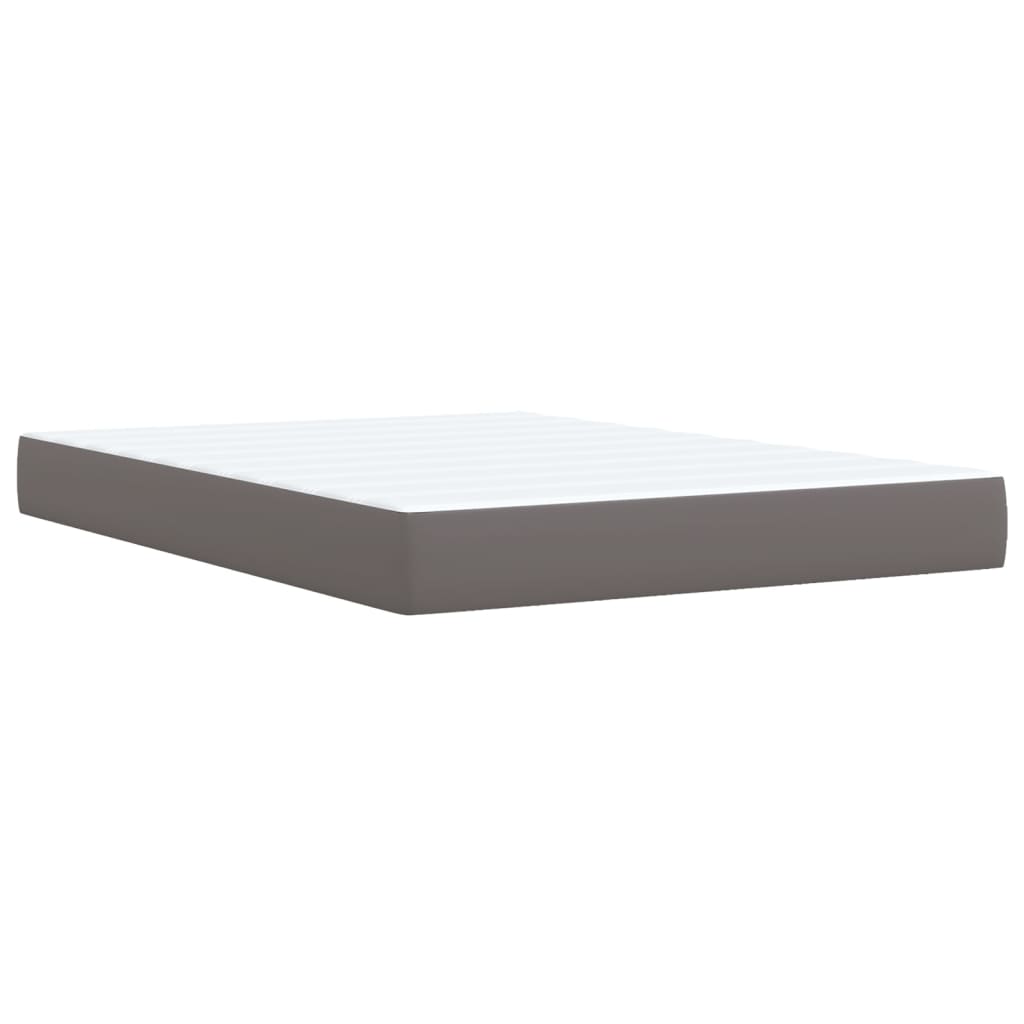 Giroletto a Molle con Materasso Grigio 140x200 cm in Similpelle