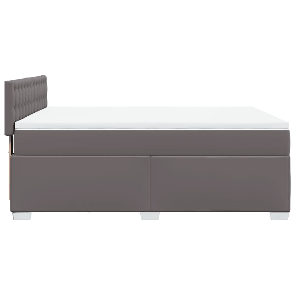 Giroletto a Molle con Materasso Grigio 140x200 cm in Similpelle