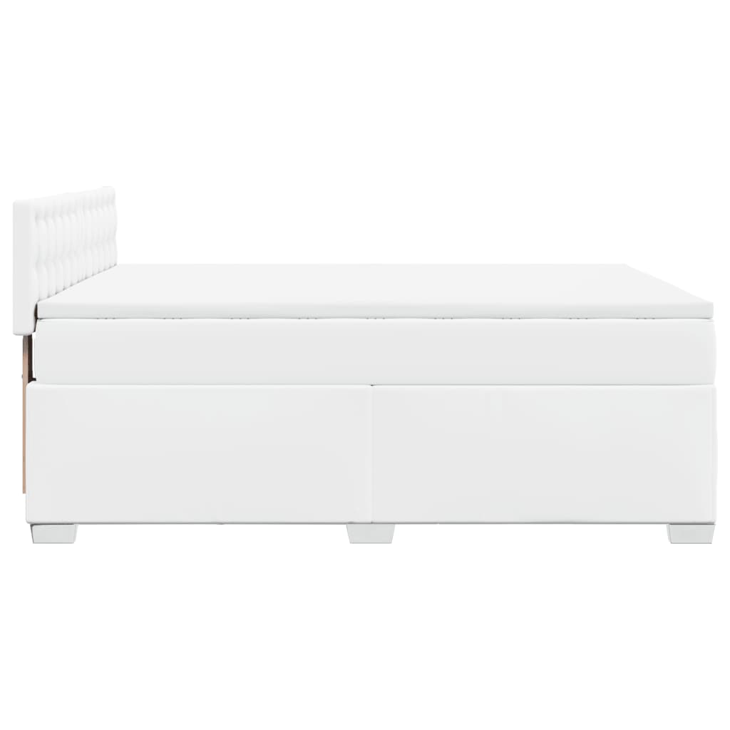 Giroletto a Molle con Materasso Bianco 160x200 cm in Similpelle | homemem39