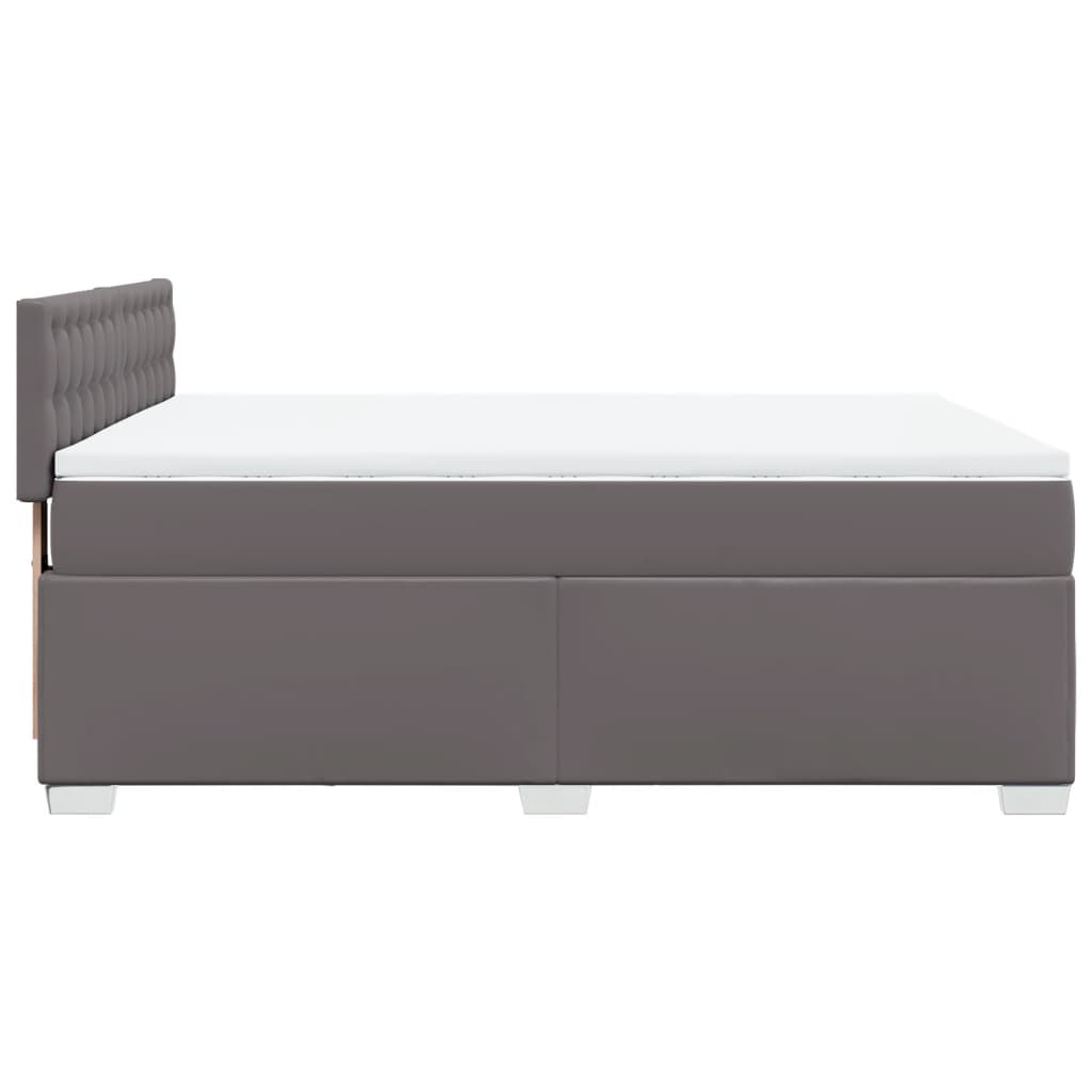 Giroletto a Molle con Materasso Grigio 160x200 cm in Similpelle | homemem39