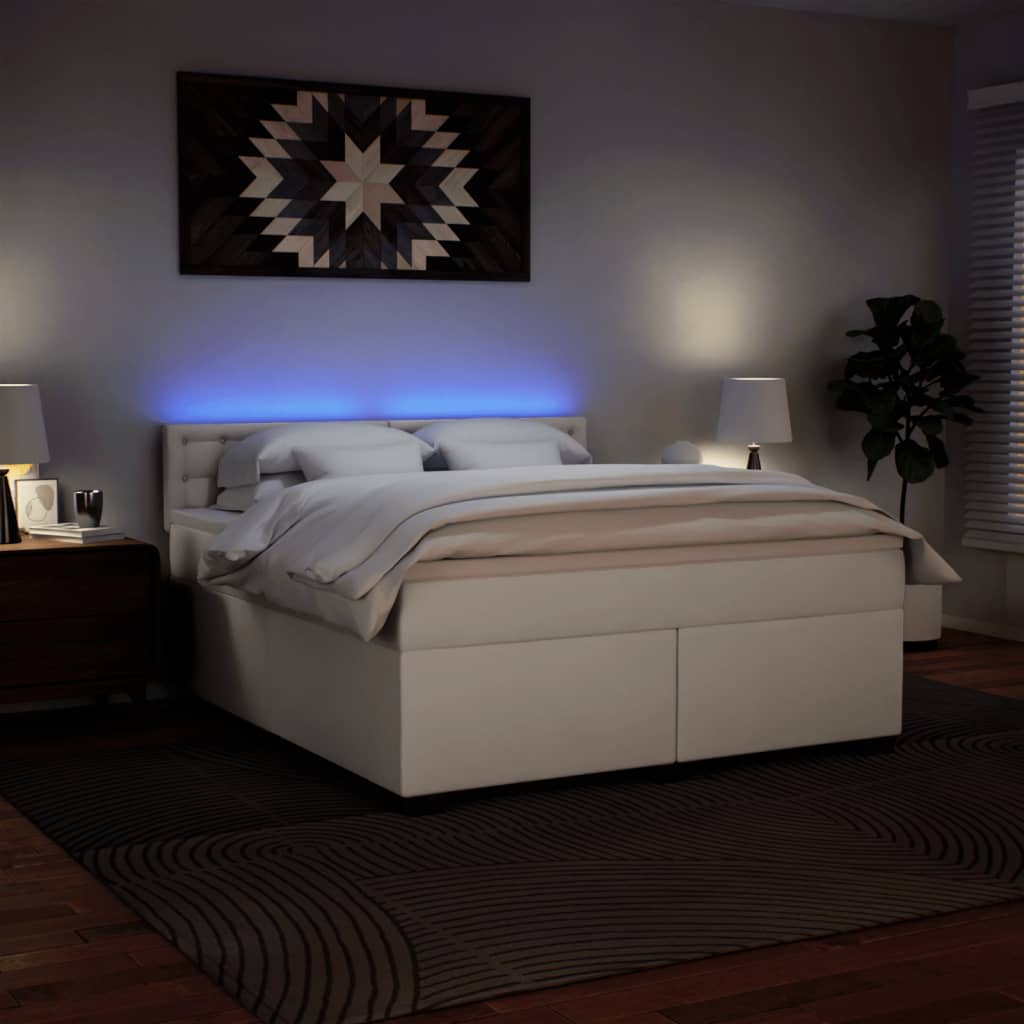 Giroletto a Molle con Materasso Bianco 180x200 cm in Similpelle