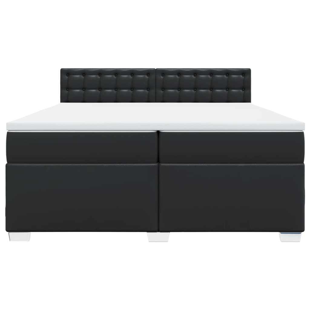 Giroletto a Molle con Materasso Nero 200x200 cm in Similpelle