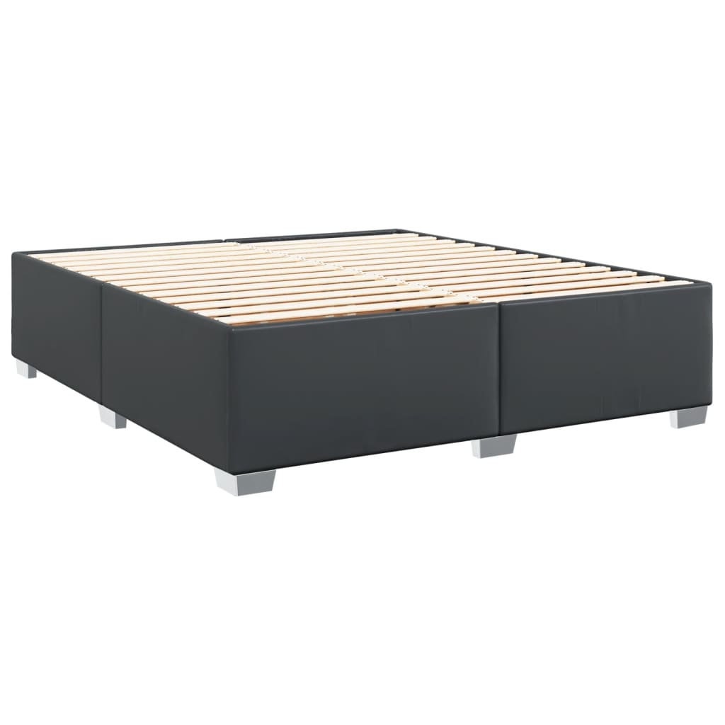 Giroletto a Molle con Materasso Nero 200x200 cm in Similpelle