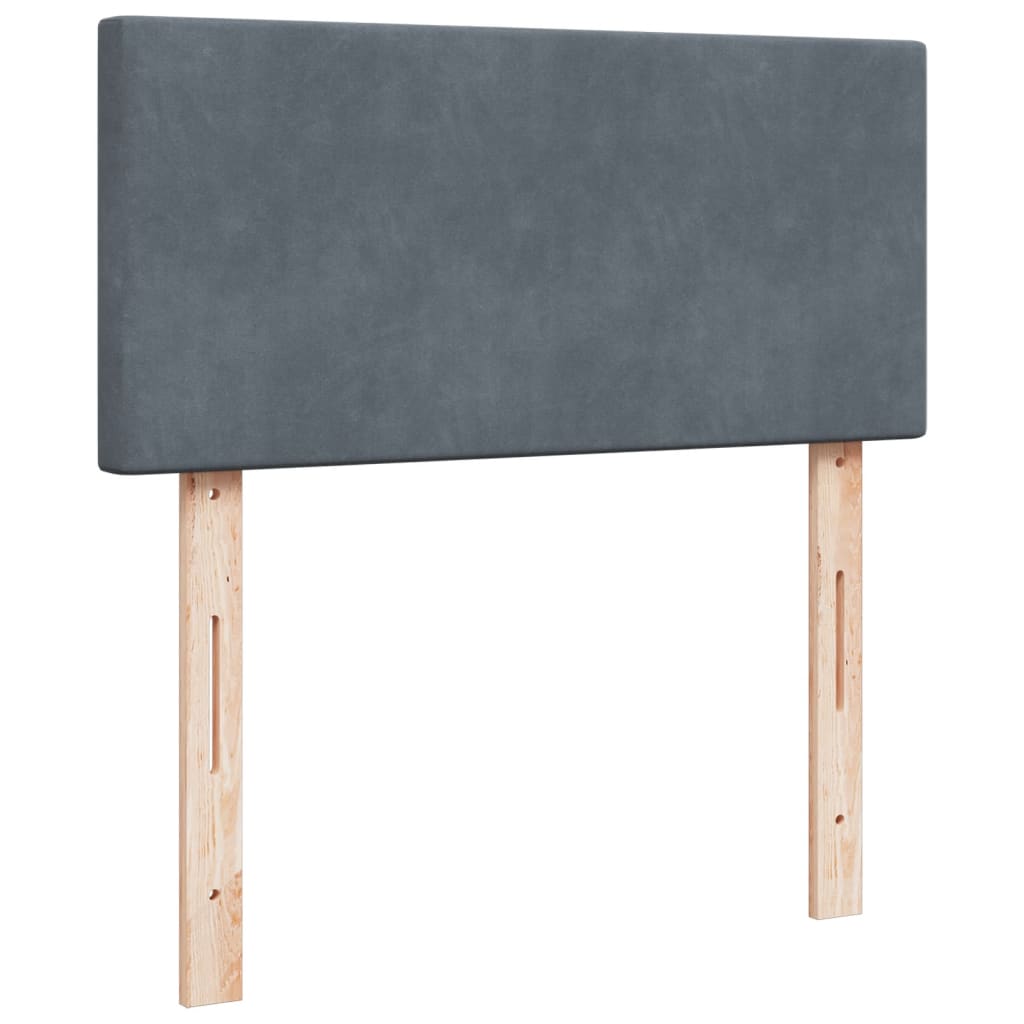 Giroletto a Molle con Materasso Grigio Scuro 80x200 cm Velluto