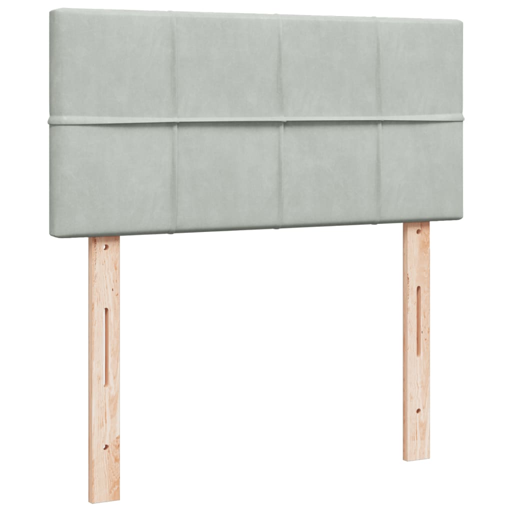 Giroletto a Molle con Materasso Grigio Chiaro 80x200 cm Velluto
