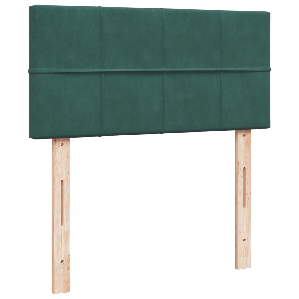 Giroletto a Molle con Materasso Verde Scuro 80x200 cm Velluto