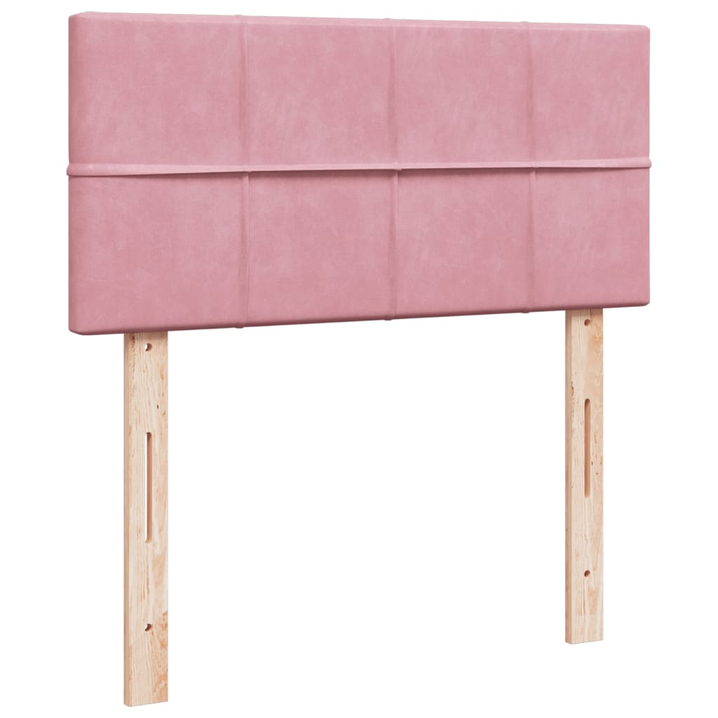 Giroletto a Molle con Materasso Rosa 80x200 cm in Velluto