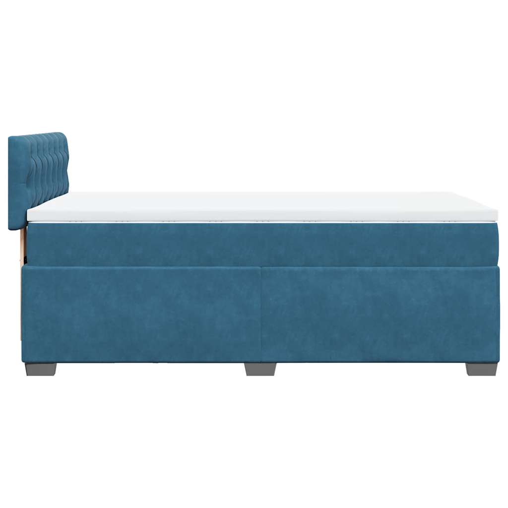 Giroletto a Molle con Materasso Blu 80x200 cm in Velluto