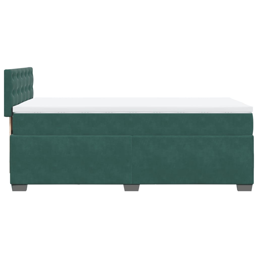Giroletto a Molle con Materasso Verde Scuro 80x200 cm Velluto
