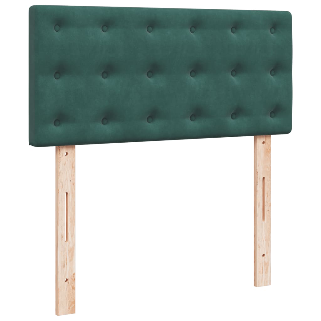 Giroletto a Molle con Materasso Verde Scuro 80x200 cm Velluto