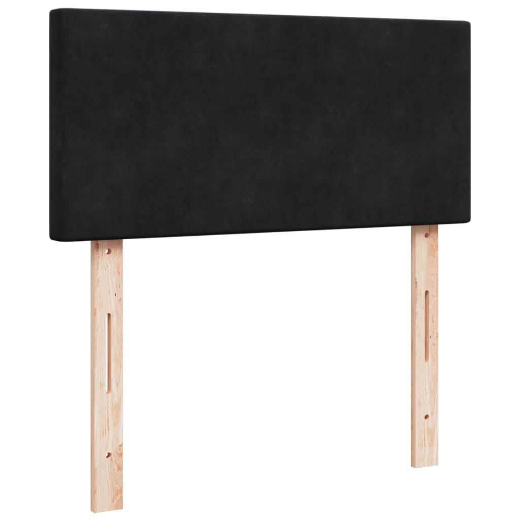 Giroletto a Molle con Materasso Nero 90x190 cm in Velluto