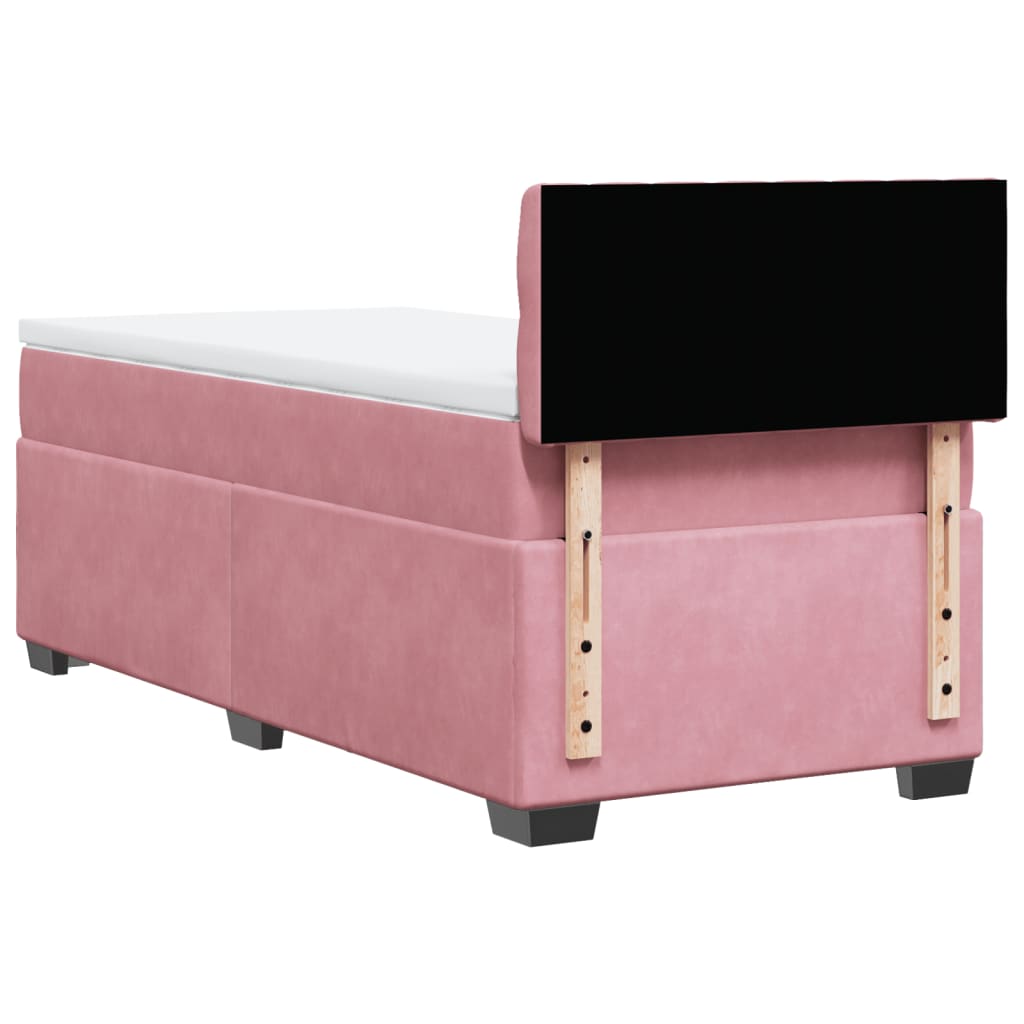 Giroletto a Molle con Materasso Rosa 90x190 cm in Velluto