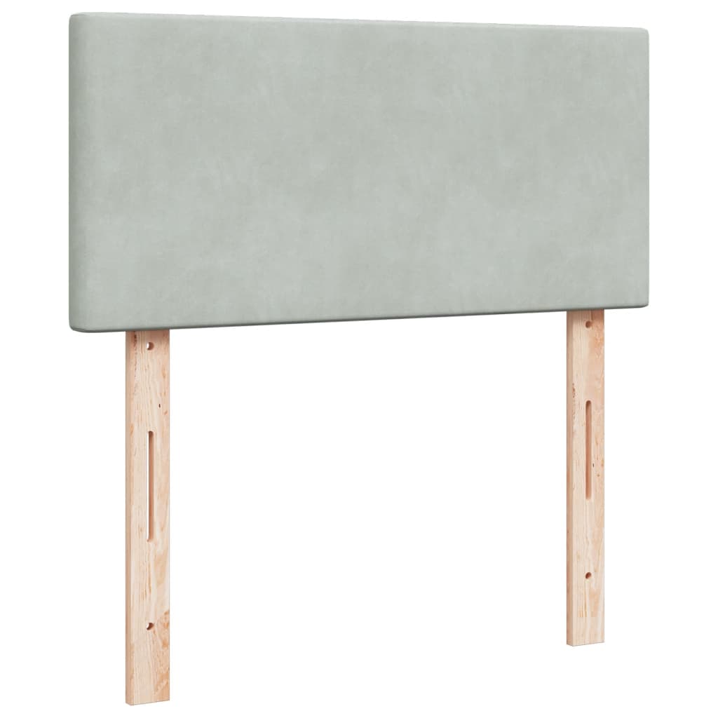 Giroletto a Molle con Materasso Grigio Chiaro 90x200 cm Velluto