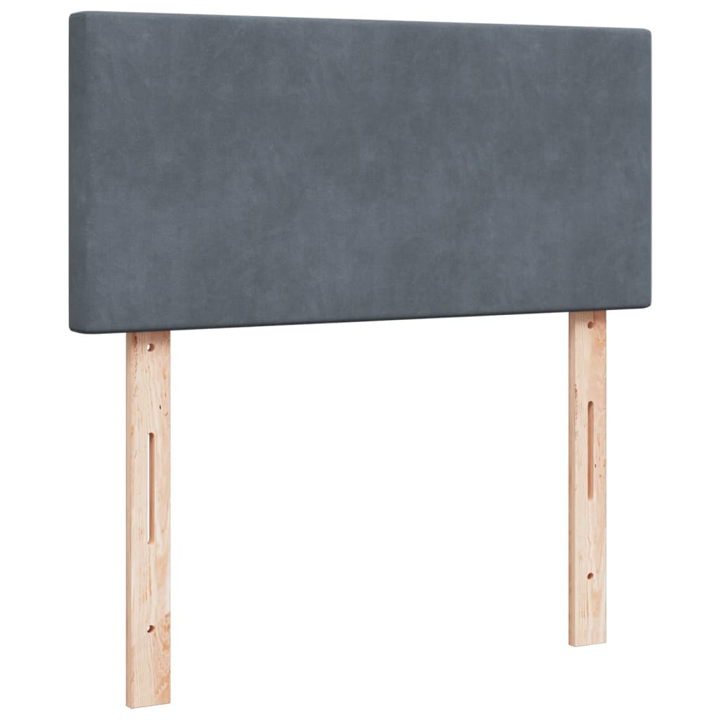 Giroletto a Molle con Materasso Grigio Scuro 90x200 cm Velluto