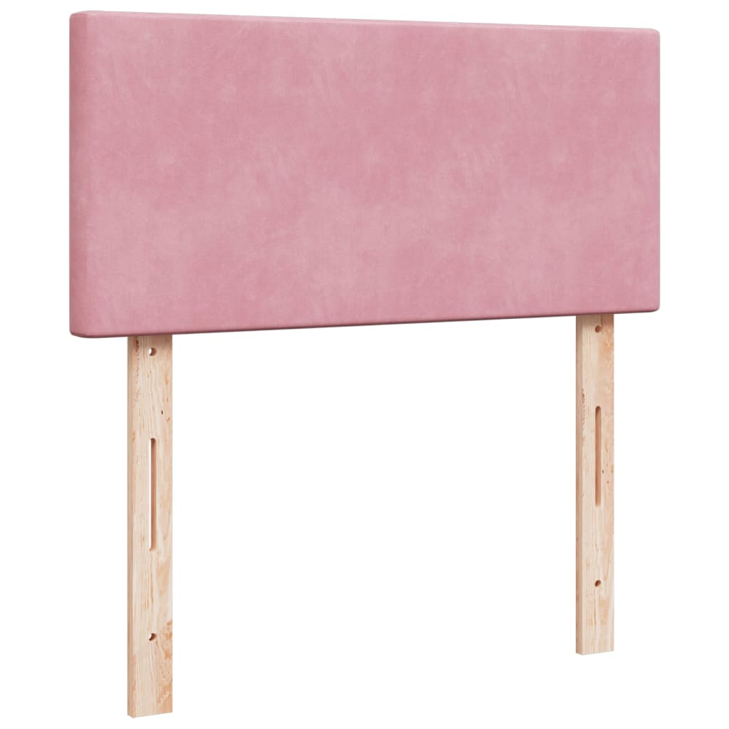 Giroletto a Molle con Materasso Rosa 90x200 cm in Velluto