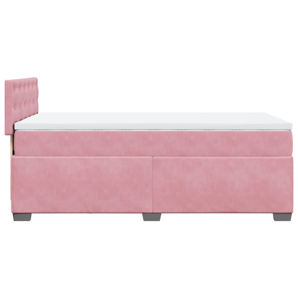 Giroletto a Molle con Materasso Rosa 90x200 cm in Velluto