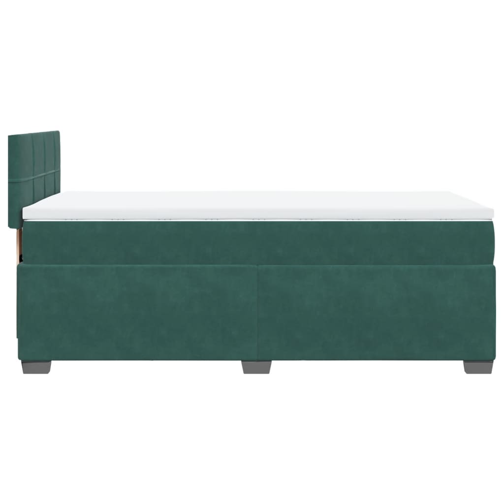 Giroletto a Molle con Materasso Verde Scuro 90x200 cm Velluto