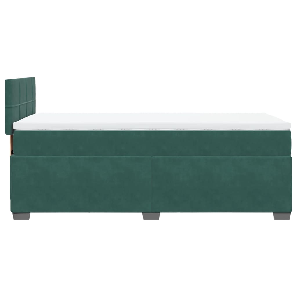 Giroletto a Molle con Materasso Verde Scuro 100x200 cm Velluto