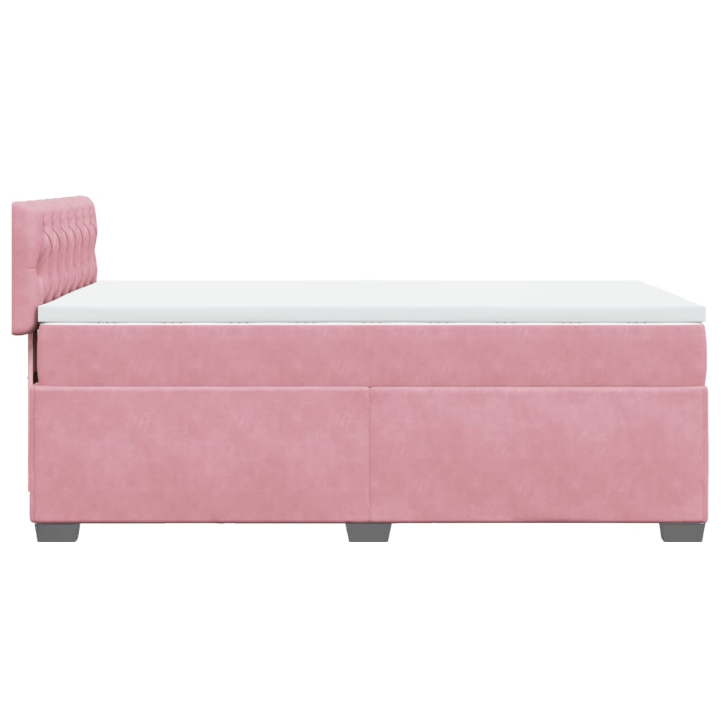 Giroletto a Molle con Materasso Rosa 100x200 cm in Velluto