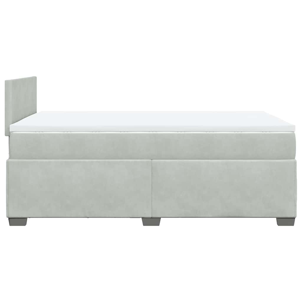 Giroletto a Molle con Materasso Grigio Chiaro 120x190cm Velluto | homemem39