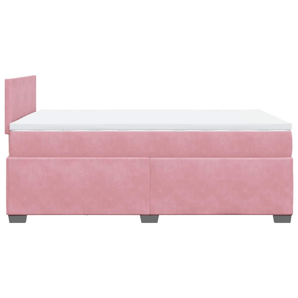 Giroletto a Molle con Materasso Rosa 120x190 cm in Velluto | homemem39