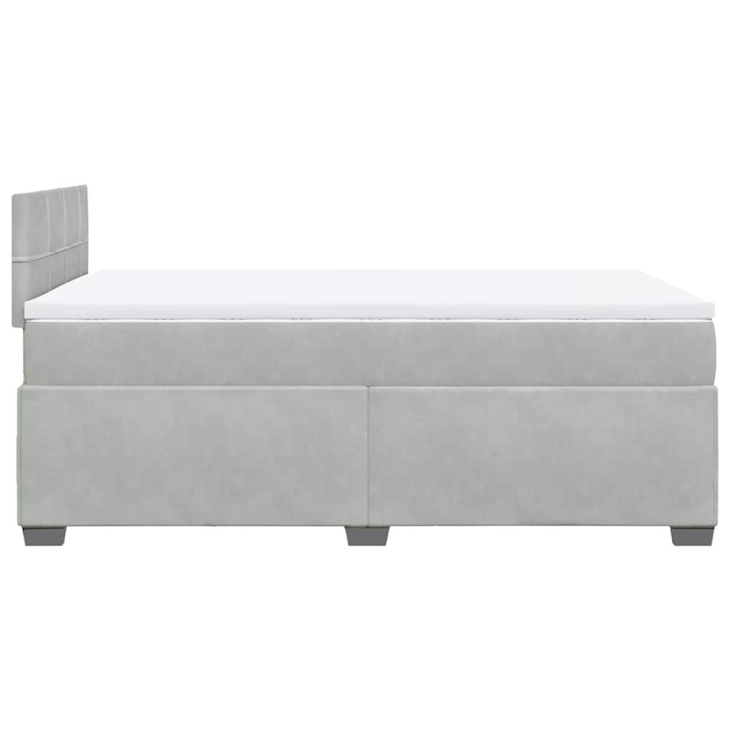Giroletto a Molle con Materasso Grigio Chiaro 120x190cm Velluto | homemem39