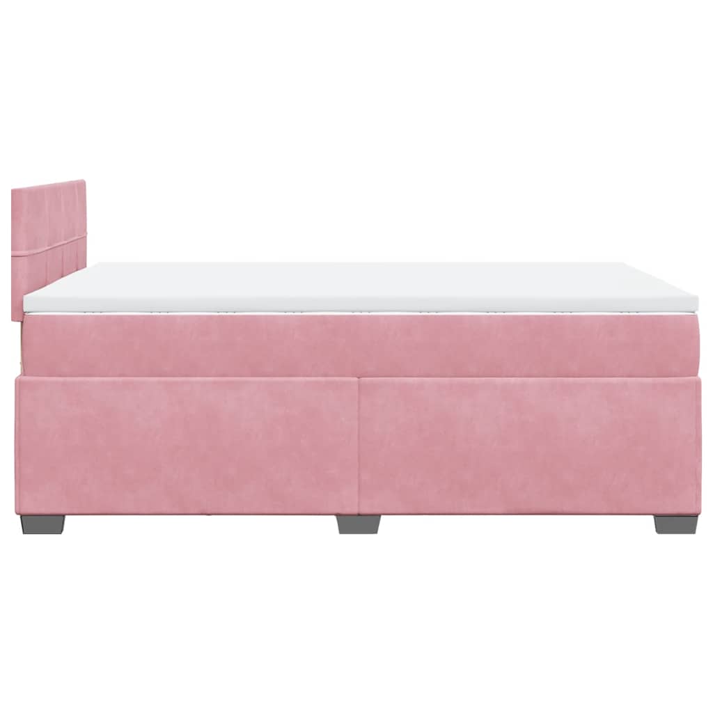 Giroletto a Molle con Materasso Rosa 120x190 cm in Velluto | homemem39
