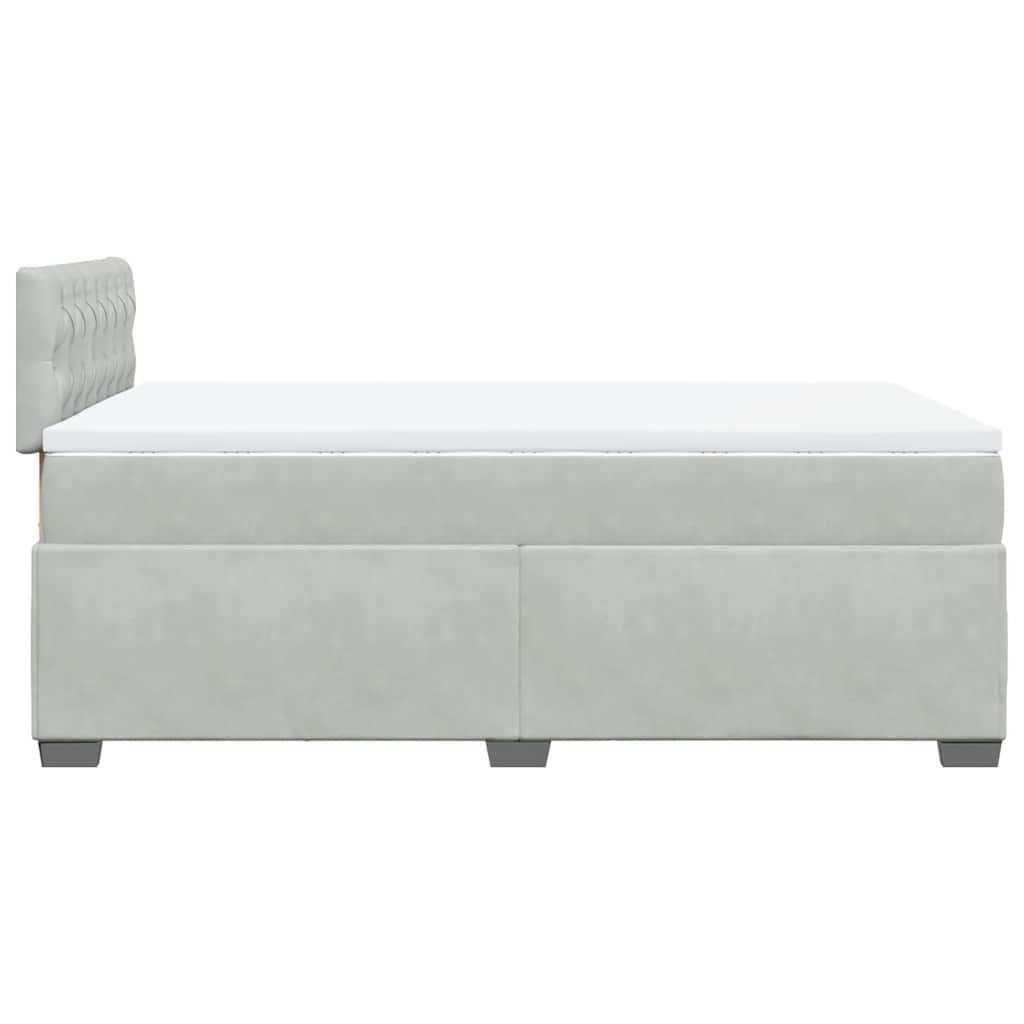 Giroletto a Molle con Materasso Grigio Chiaro 120x190cm Velluto | homemem39