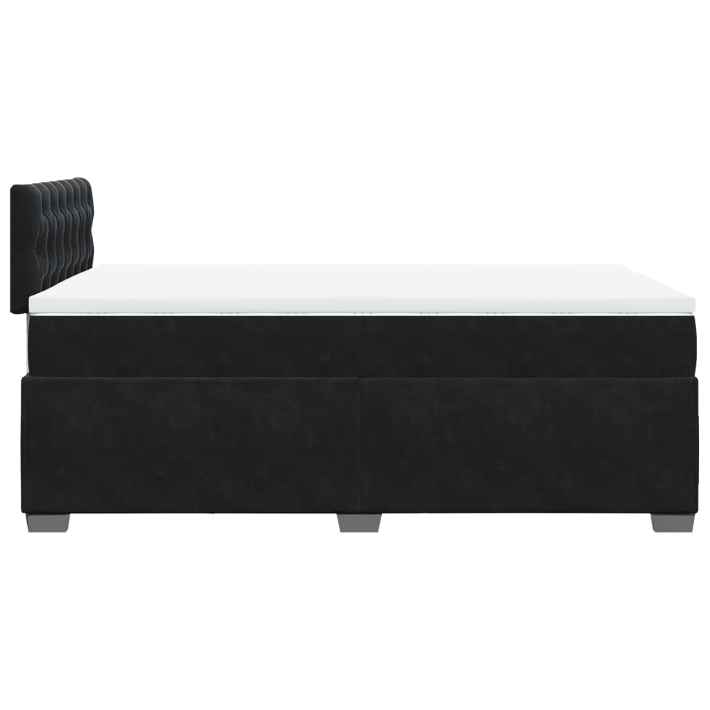 Giroletto a Molle con Materasso Nero 120x200 cm in Velluto | homemem39
