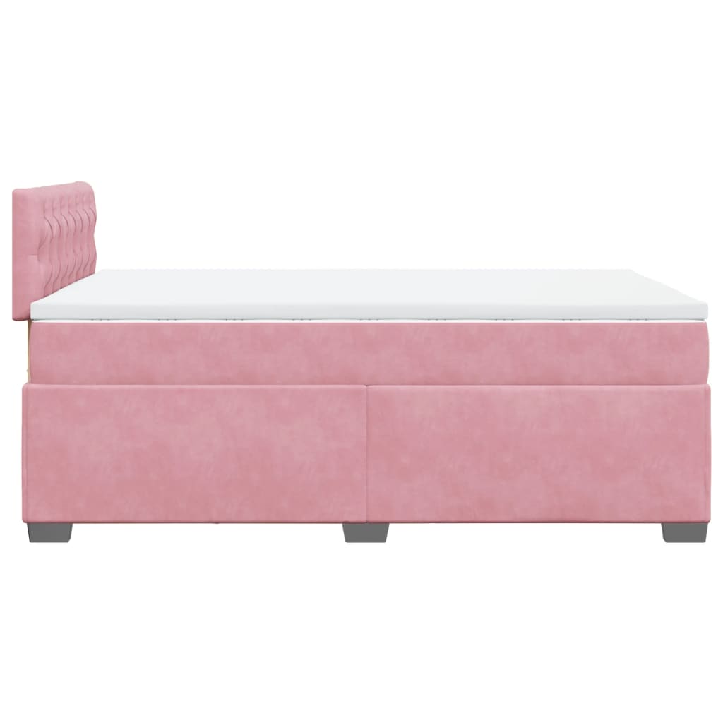 Giroletto a Molle con Materasso Rosa 120x200 cm in Velluto | homemem39