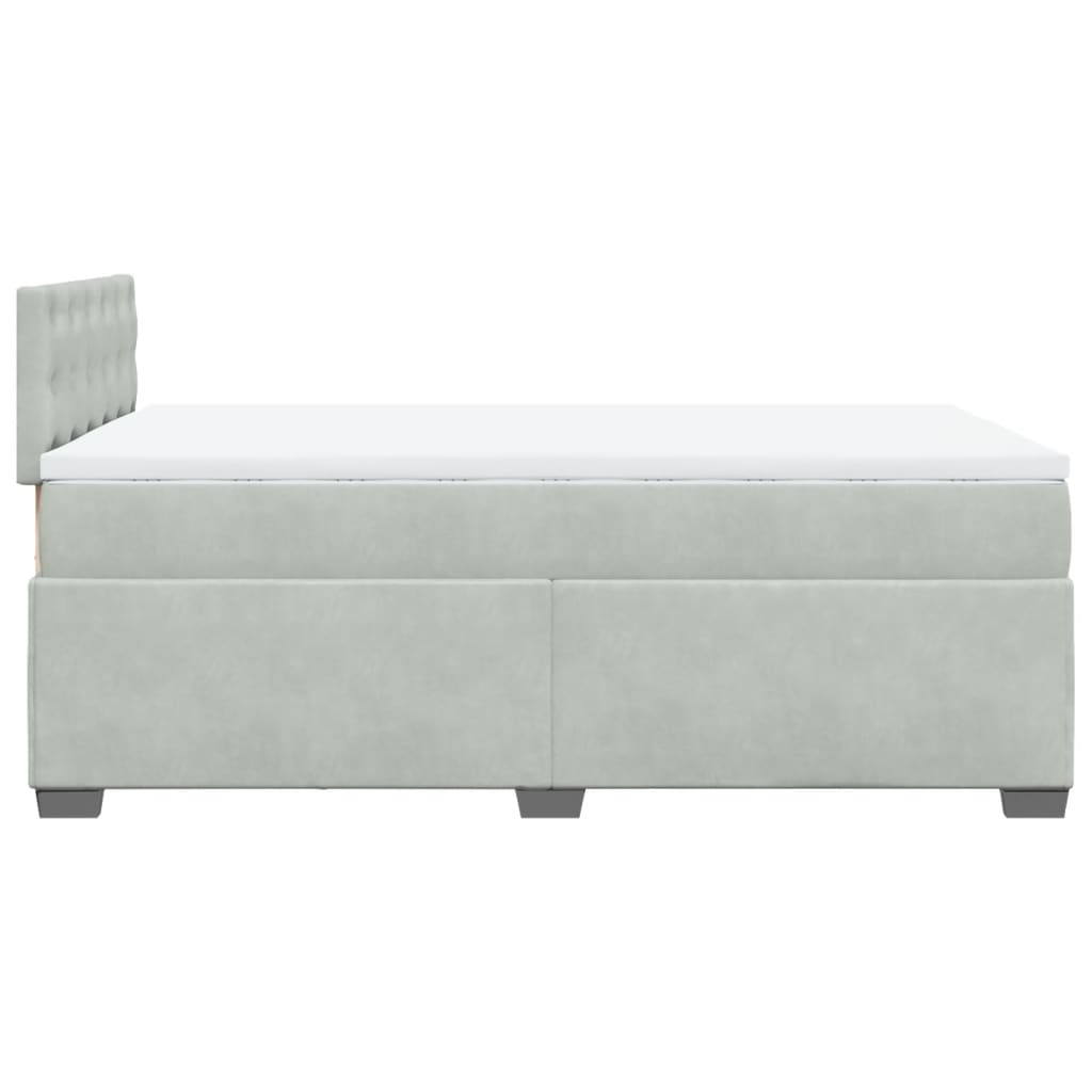 Giroletto a Molle con Materasso Grigio Chiaro 120x200cm Velluto | homemem39