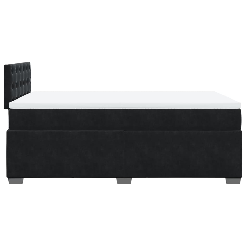 Giroletto a Molle con Materasso Nero 120x200 cm in Velluto | homemem39
