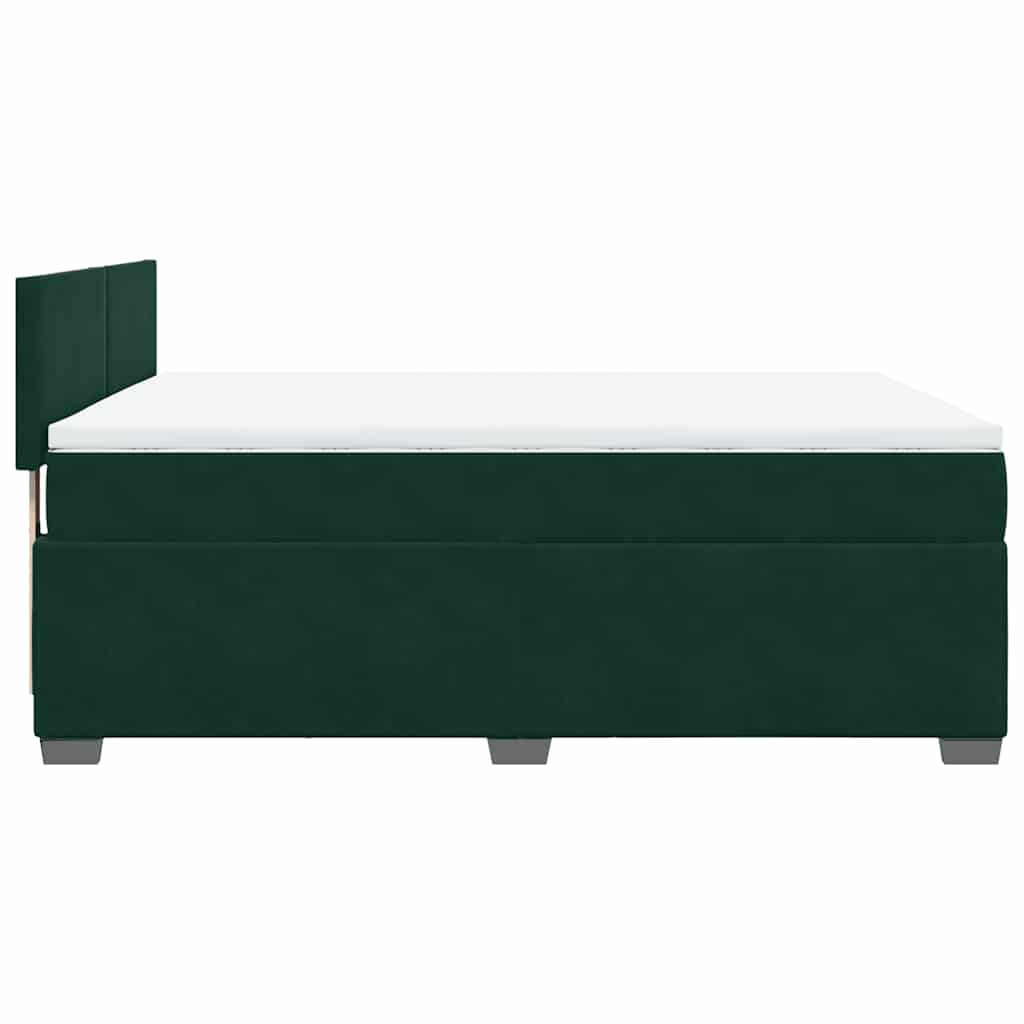 Giroletto a Molle con Materasso Verde Scuro 140x190 cm Velluto | homemem39