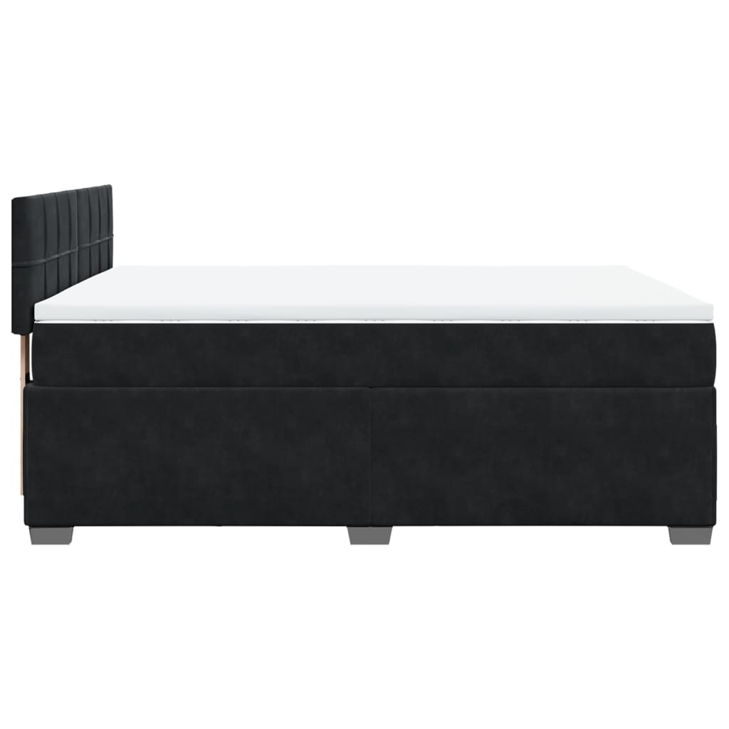 Giroletto a Molle con Materasso Nero 140x190 cm in Velluto | homemem39
